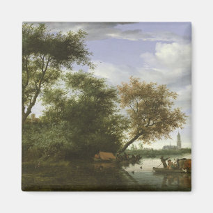 Wooded river landscape magnet