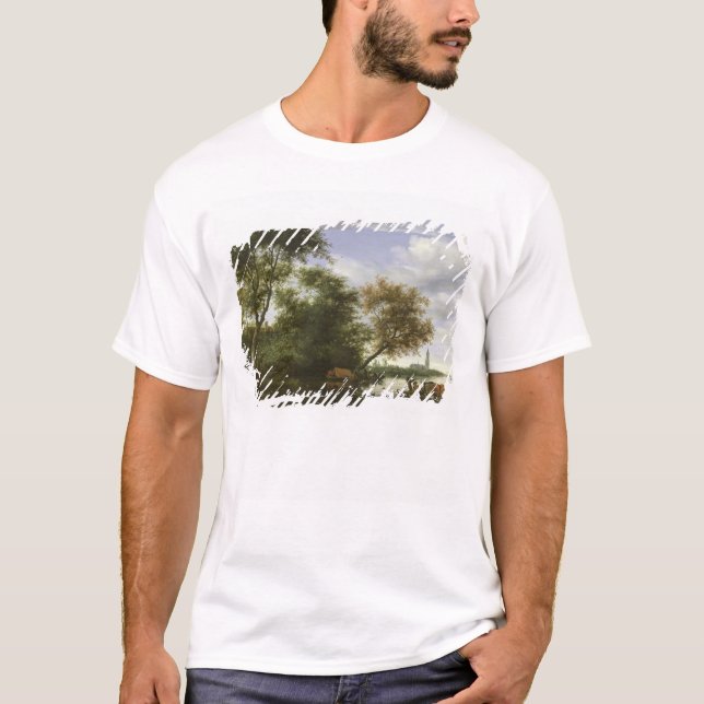 Wooded river landscape T-Shirt (Front)