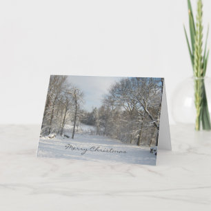 Wooded Snow Scene White Christmas Greeting Card