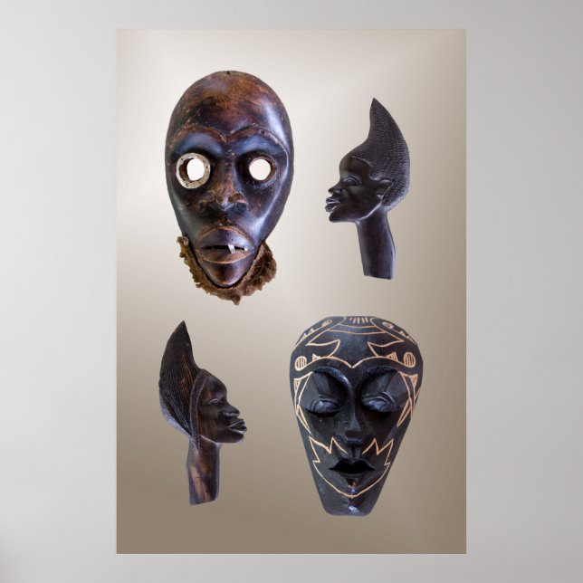 Wooden African Masks Poster (Front)