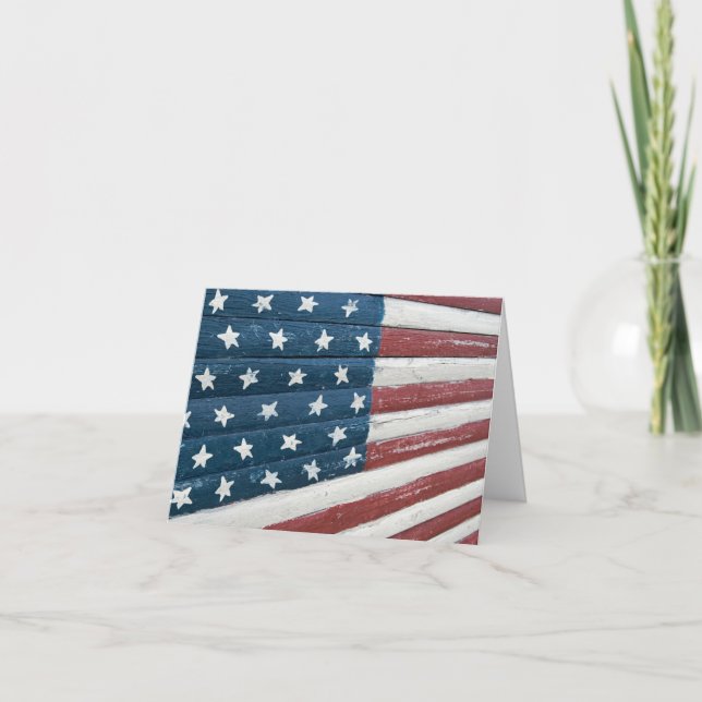 wooden American flag Card (Front)