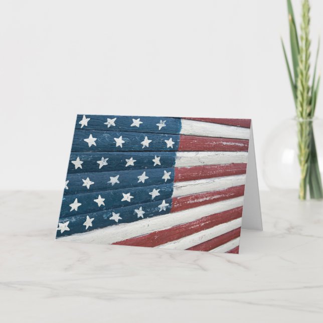 wooden American flag for Veteran's Day Card (Front)