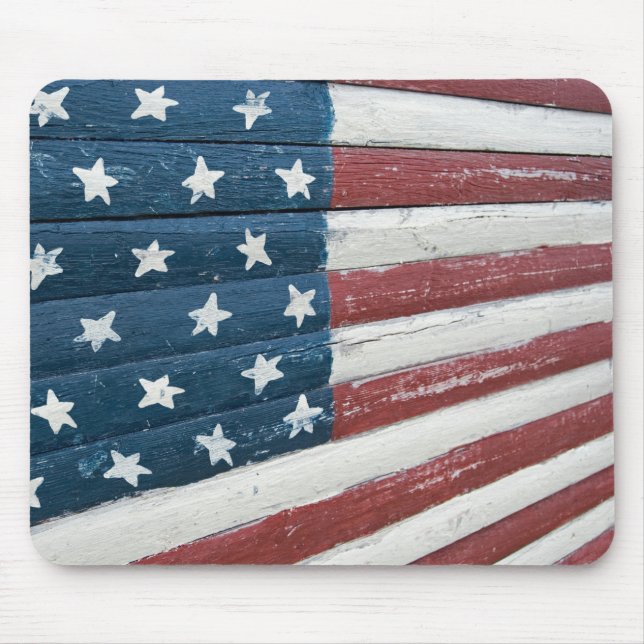 Wooden American Flag Mouse Mat (Front)