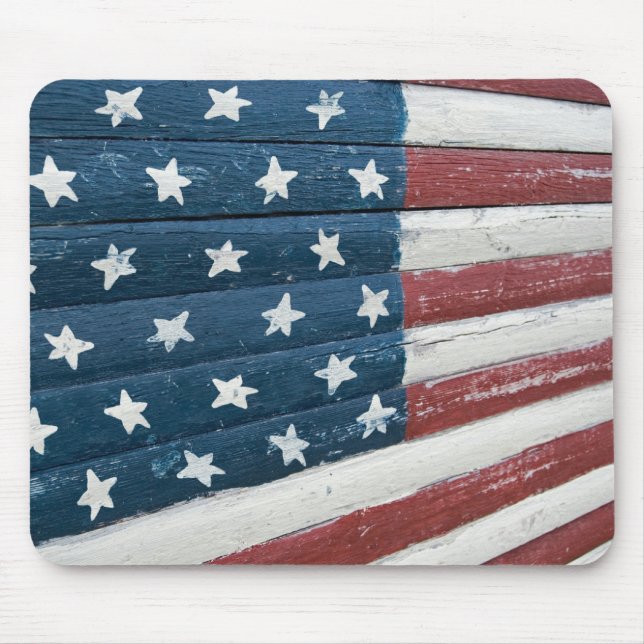Wooden American Flag Mouse Mat (Front)