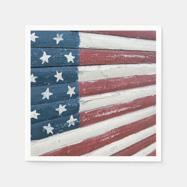 Wooden American Flag Napkin (Front)