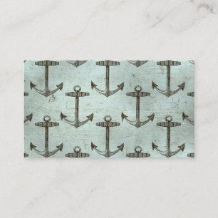 Wooden Anchor Vintage Style Navy Nautical Marine Business Card
