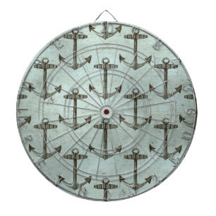Wooden Anchor Vintage Style Navy Nautical Marine Dartboard