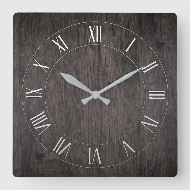 Wooden Antique Roman Numeral Wall Clock (Front)