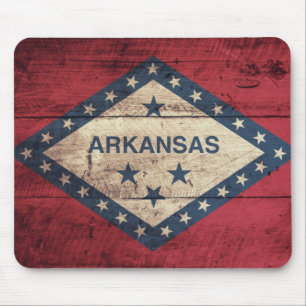 Wooden Arkansas Flag Mouse Mat