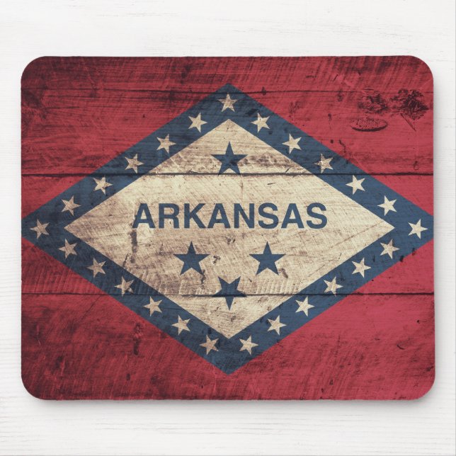 Wooden Arkansas Flag Mouse Mat (Front)
