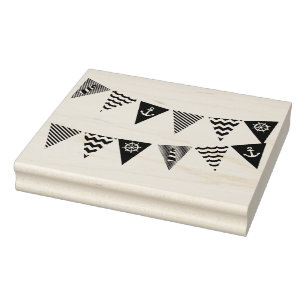 Wooden Art Stamp and Ink - Nautical Bunting