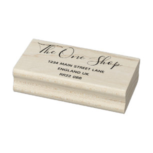 Wooden Art Stamp - Business Name & Address