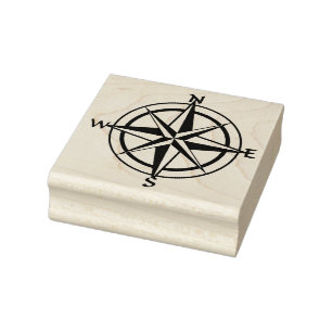 Wooden Art Stamp -  Nautical Compass