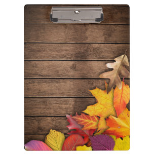 Wooden Autumn Background Modern Elegant Clipboard