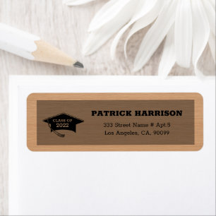 Wooden Background Graduate Label