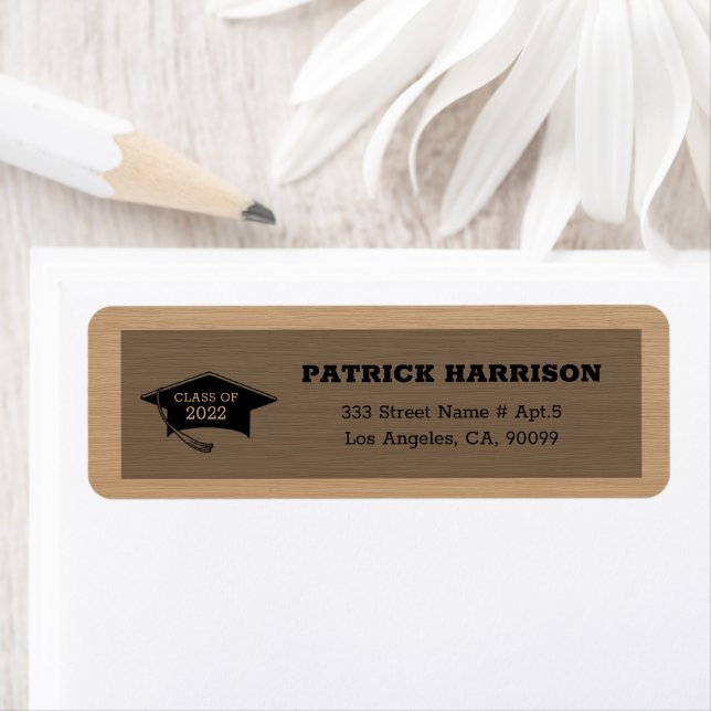 Wooden Background Graduate  Label (Insitu)