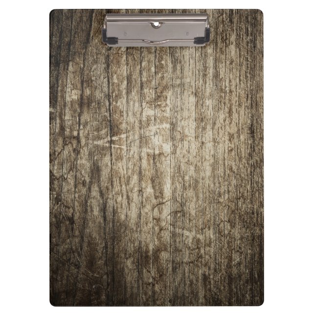 Wooden Background Modern Elegant Clipboard (Front)