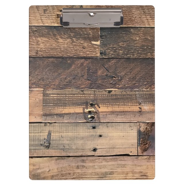 Wooden Background Modern Elegant Clipboard (Front)