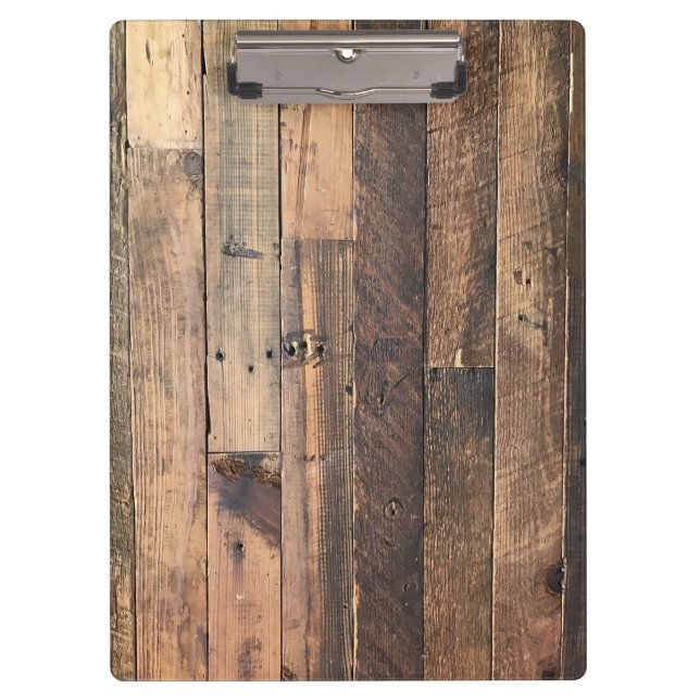 Wooden Background Modern Elegant Clipboard (Front)
