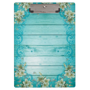 Wooden Background Modern Elegant Frame Flowers Clipboard
