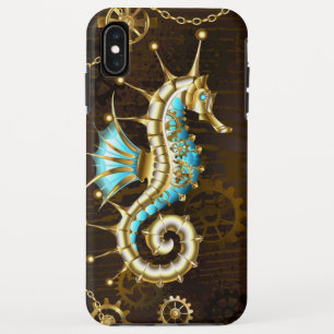 Wooden Background with Mechanical Seahorse iPhone XS Max Case