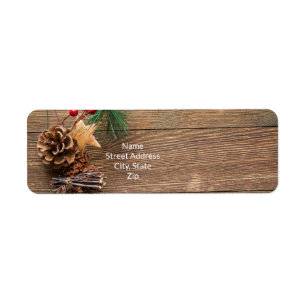 wooden background with pine cones