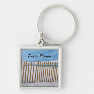 Wooden Beach Fence Sunrise Destin Keychain