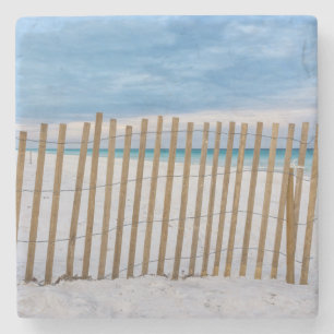 Wooden Beach Fence Sunrise Destin Stone Coaster