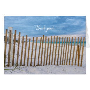 Wooden Beach Fence Sunrise Destin Thank You Card