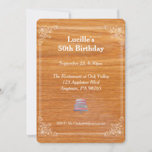 Wooden Birthday Invitation