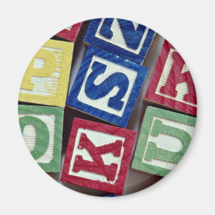 Wooden blocks with alphabets for kids magnet