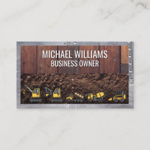 Wooden Boards Dirt Metal Rivets Business Card