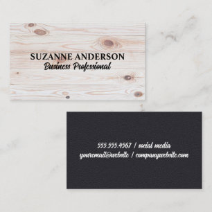 Wooden Boards   Leather Business Card