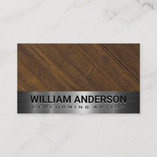 Wooden Boards Metal Business Card