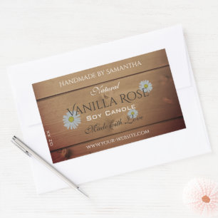 Wooden Boards Product Packaging Label Daisy Flower