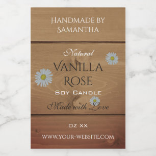 Wooden Boards Product Packaging Label Daisy Flower