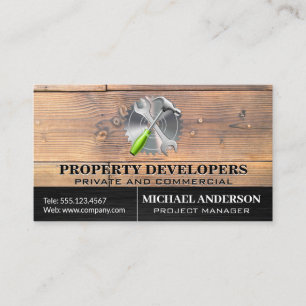 Wooden Boards   Saw Wrench Hammer Business Card