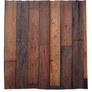 wooden boards shower curtain