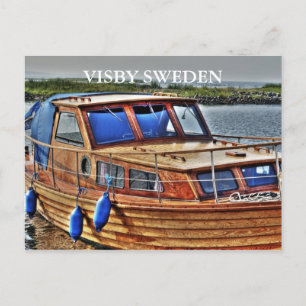 WOODEN BOAT, VISBY SWEDEN POSTCARD
