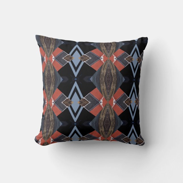 Wooden boats abstract pillow (Front)