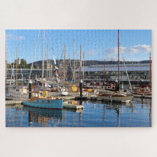 Wooden boats docked, Hobart, Tasmania, Australia Jigsaw Puzzle