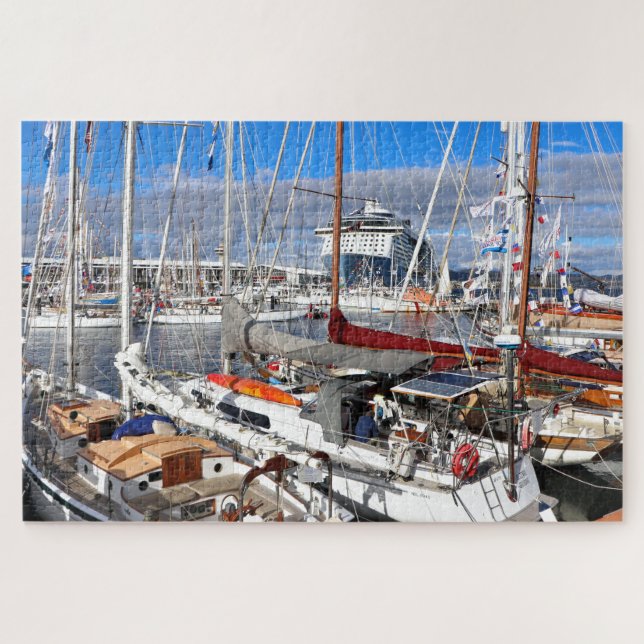 Wooden boats' marina, Hobart, Tasmania, Australia  Jigsaw Puzzle (Horizontal)