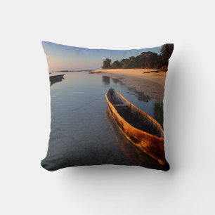 Wooden boats on Tondooni Beach Cushion