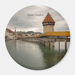Wooden bridge in Lucerne Switzerland Magnet