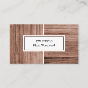 Wooden Brown Modern Background Business Card