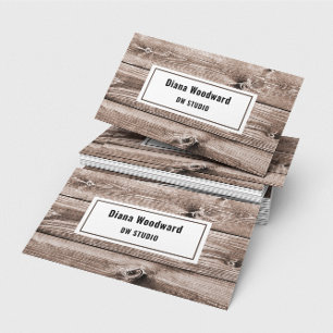 Wooden Brown Modern Business Card