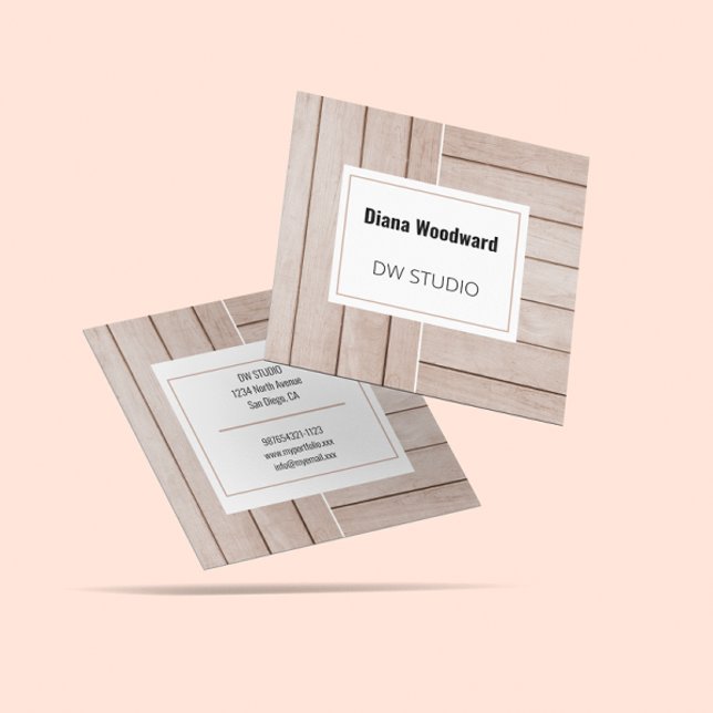 Wooden Brown Modern Business Card (Creator Uploaded)