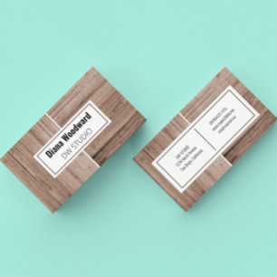 Wooden Brown Modern Business Card