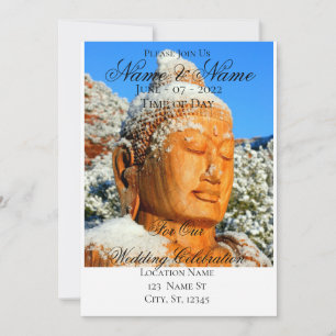Wooden Buddha in Snow Thunder Cove  Invitation