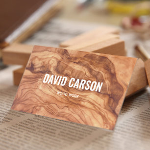 Wooden Carpenter Construction Handyman Business Card